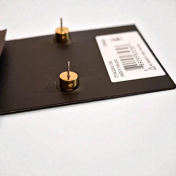 Coach Open Circle Linear Earrings in Gold/ Multi NWT - Picture 8 of 10